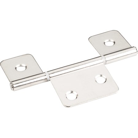 HARDWARE RESOURCES Bright Nickel 3-1/2" Three Leaf Fixed Pin Swaged Non-Mortise Hinge 20251BN